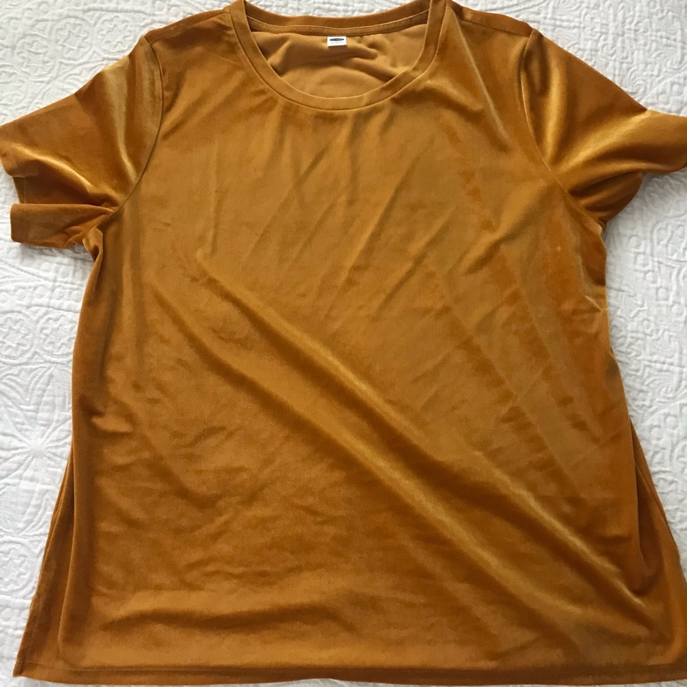 Gold Short Sleeve Suede